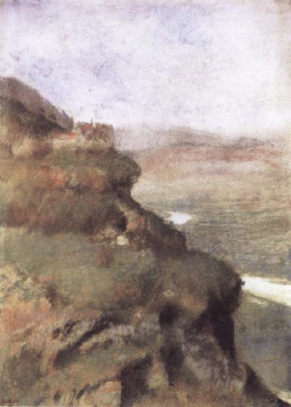 Edgar Degas Landscape with Rocky Cliffs France oil painting art